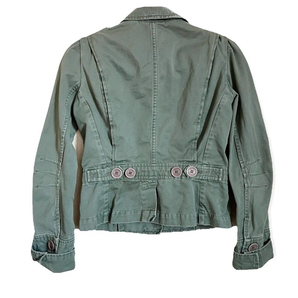 Marc Jacobs Womens Utility Jacket Button Front Sz 2 Green Long Slv Cotton - Picture 2 of 6